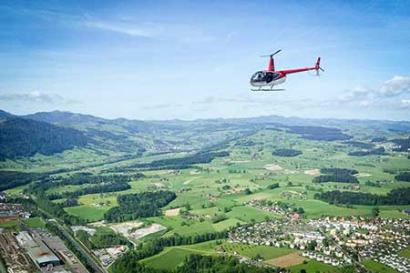 Hubschrauberflug über Augsburg