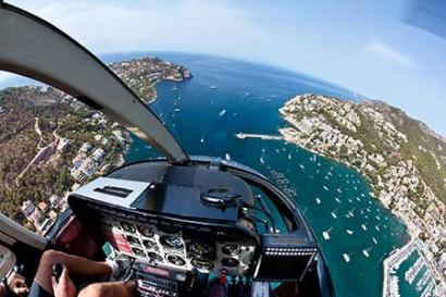 Hubschrauberflug Mallorca Son Bonet Cockpit Jet Ranger