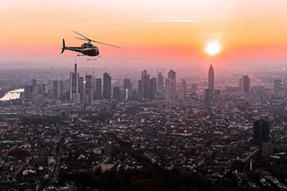 Hubschrauber Frankfurt Skyline